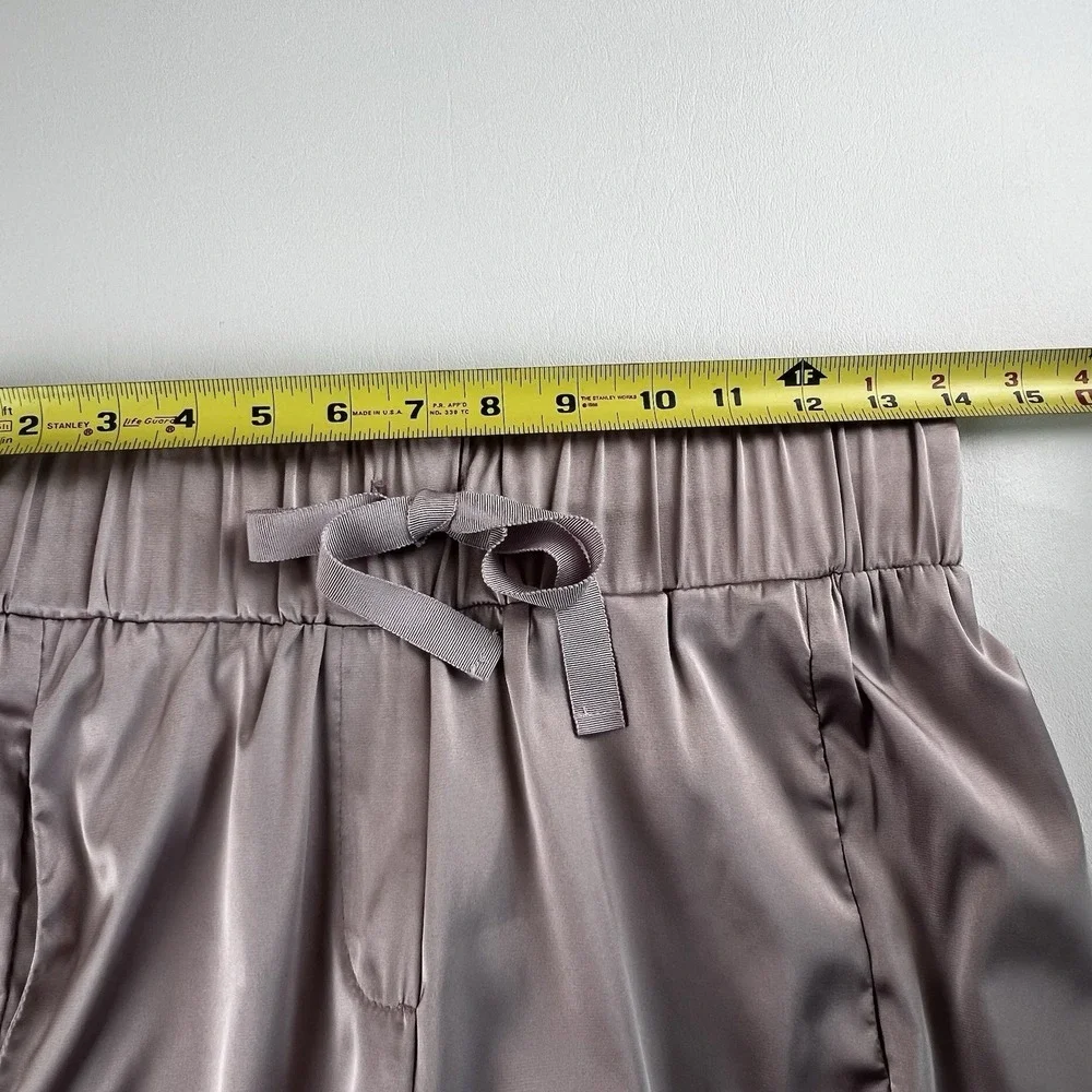 Women's Pink Satin Jogger Pants - Silky Lounge Trousers - Size S Boho Hippie - Picture 4 of 6